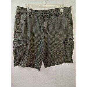 Izod Mens 34" Cargo Shorts Green Black